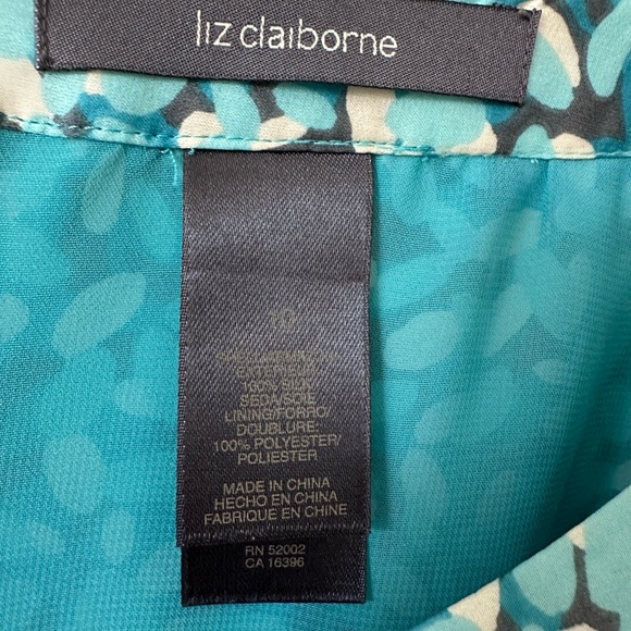 Liz Claiborne Slinky Blue Patterned 100% Silk Skirt - Picture 3 of 7